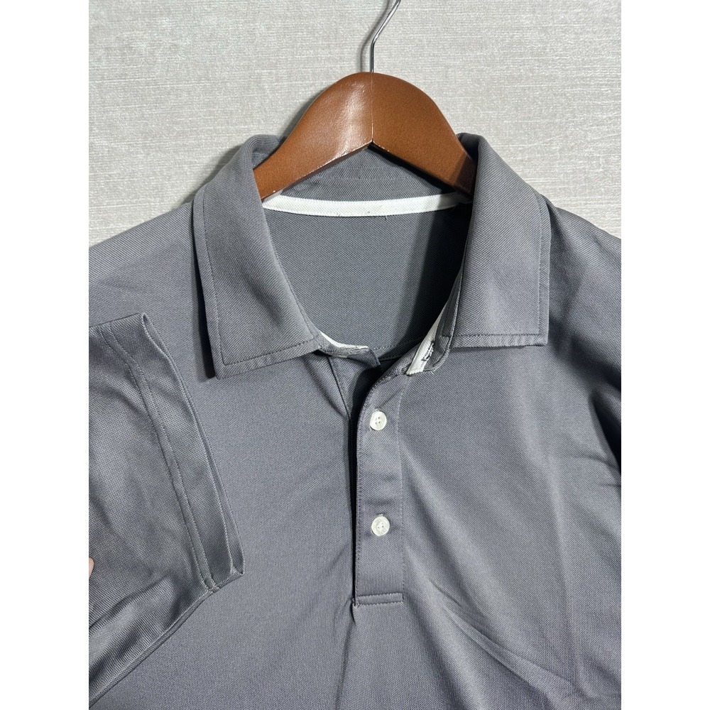 Dunning Golf Polo Short Sleeve Shirt Mens Size Large Gray Performance Stretch